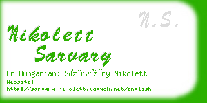 nikolett sarvary business card